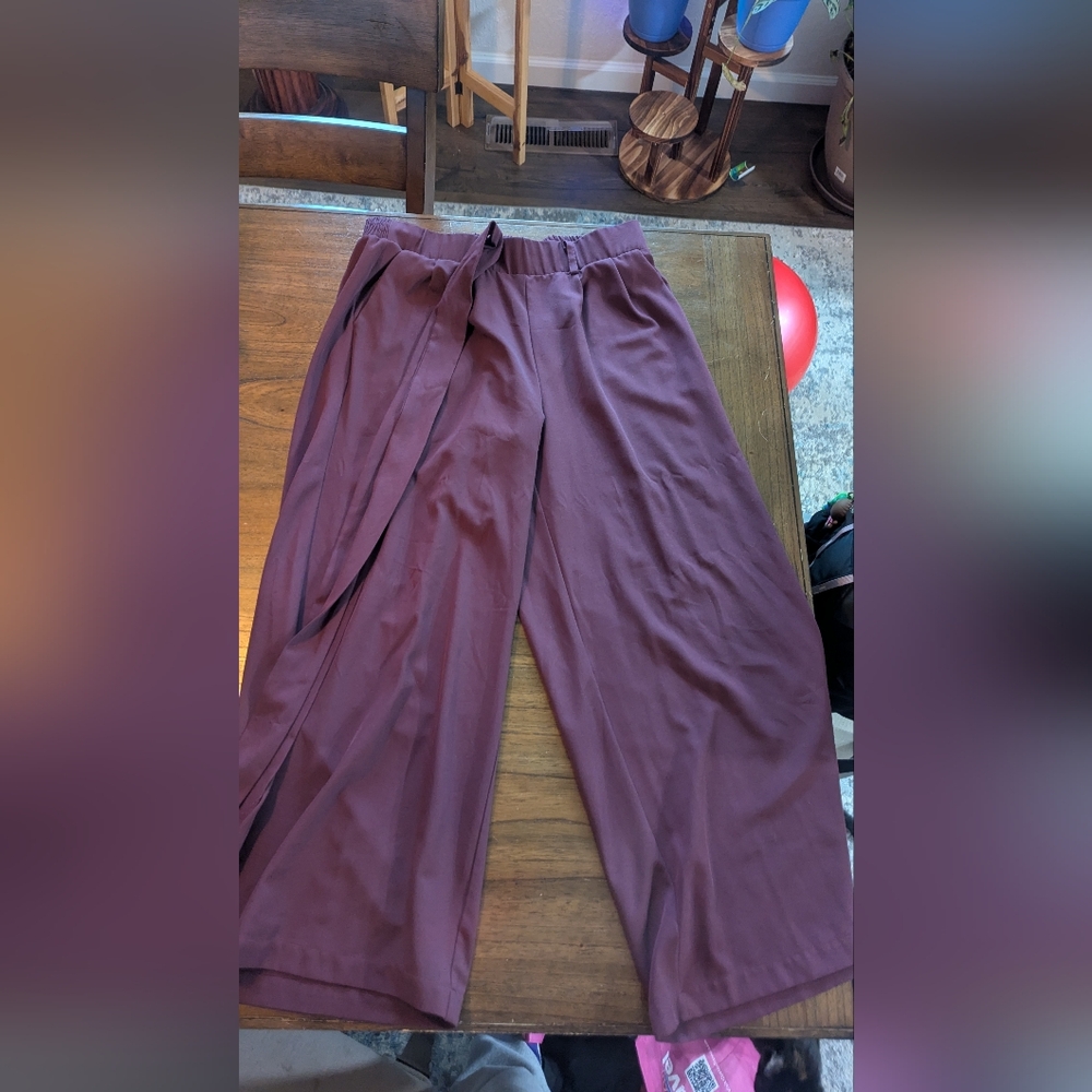 Torrid Maroon Wide-Leg Pants